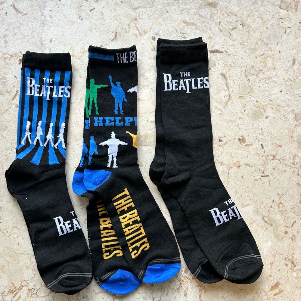 The Beatles Colorful Graphic Men's Socks Trio